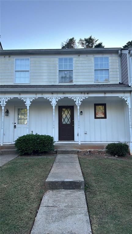 a front view of a house