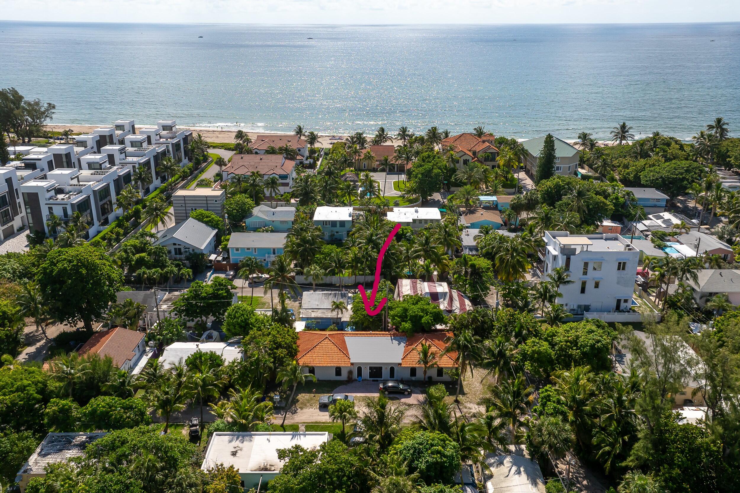 an aerial view of multiple house