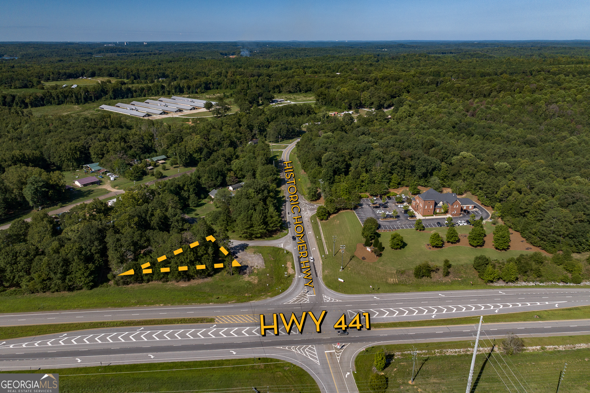 an aerial view of a park