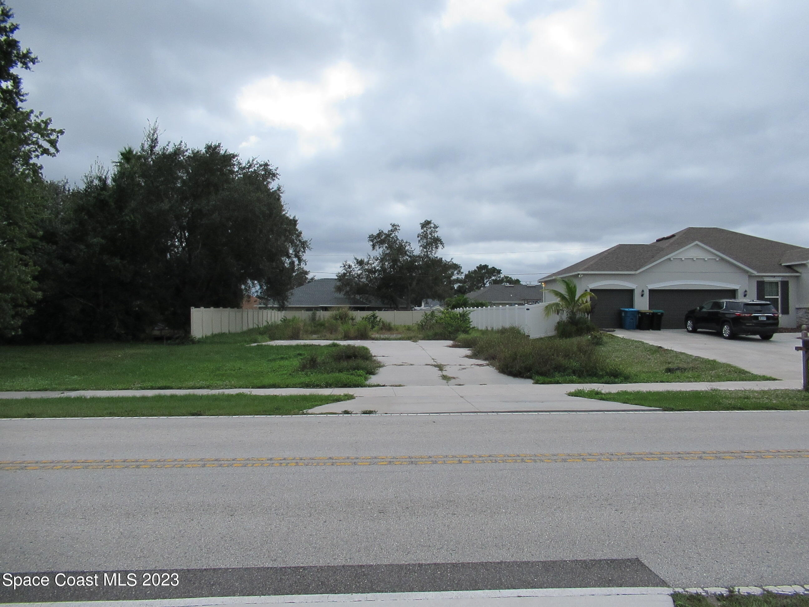 a view of house with a big yard and a large trees