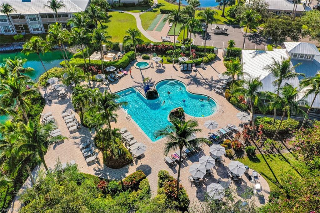 an aerial view of a garden