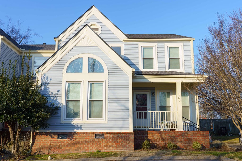 a front view of a house