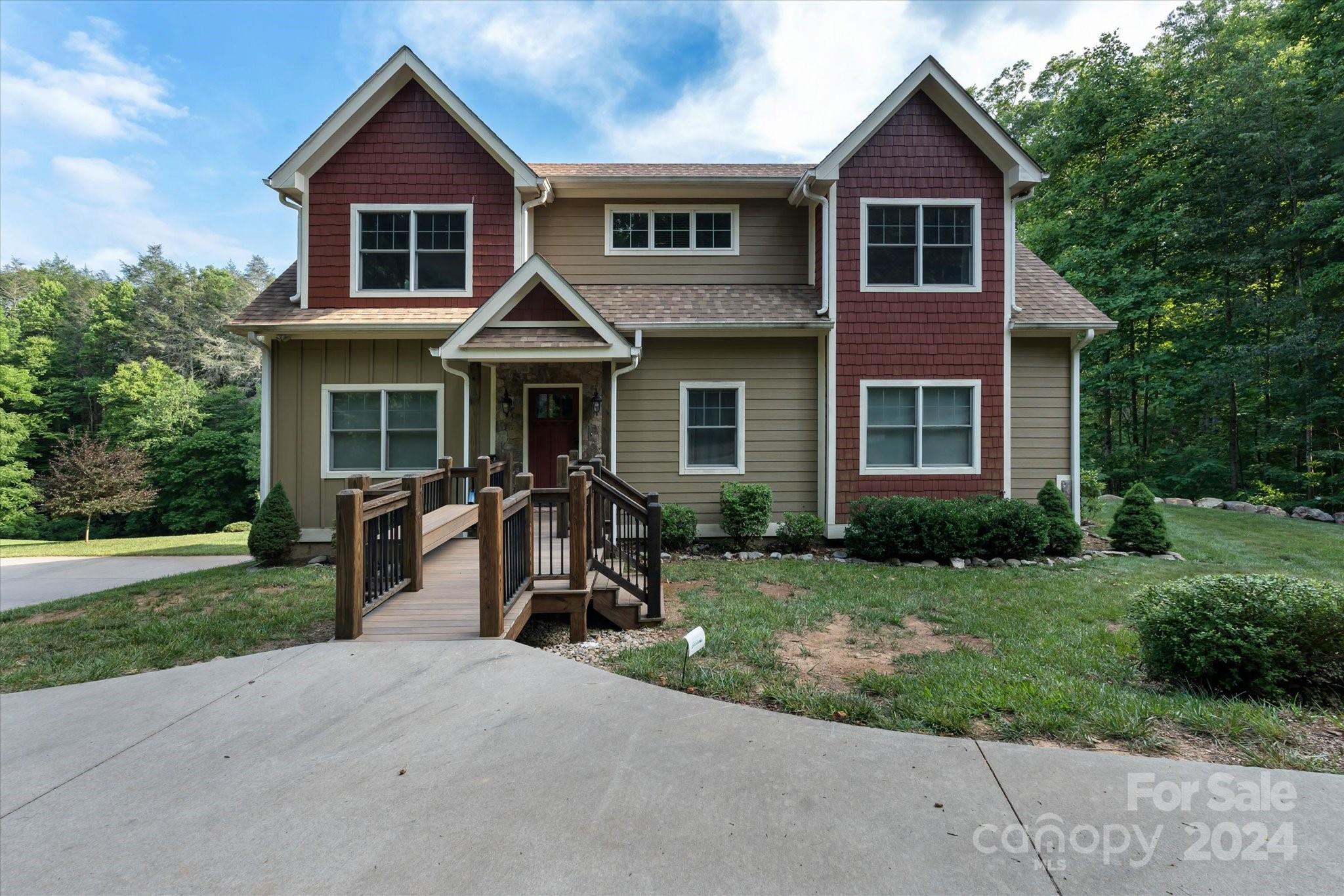 a front view of a house with porch