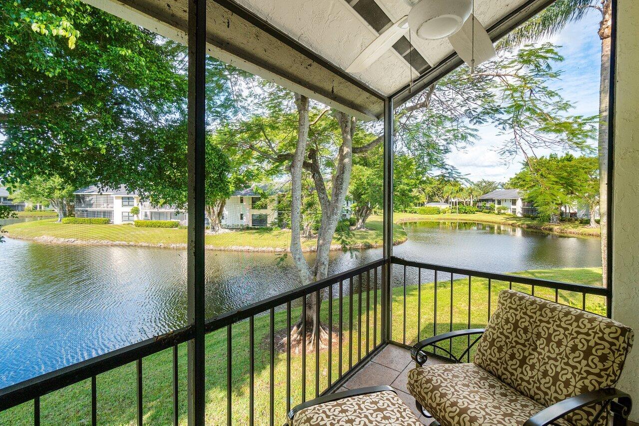 a view of a lake from a balcony