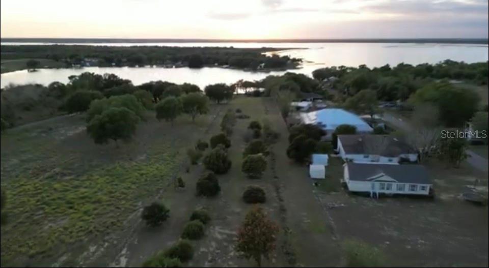 Aerial of lot facing west