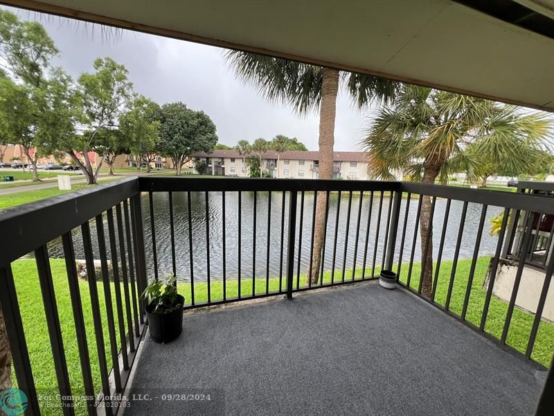 a view of balcony with a swing