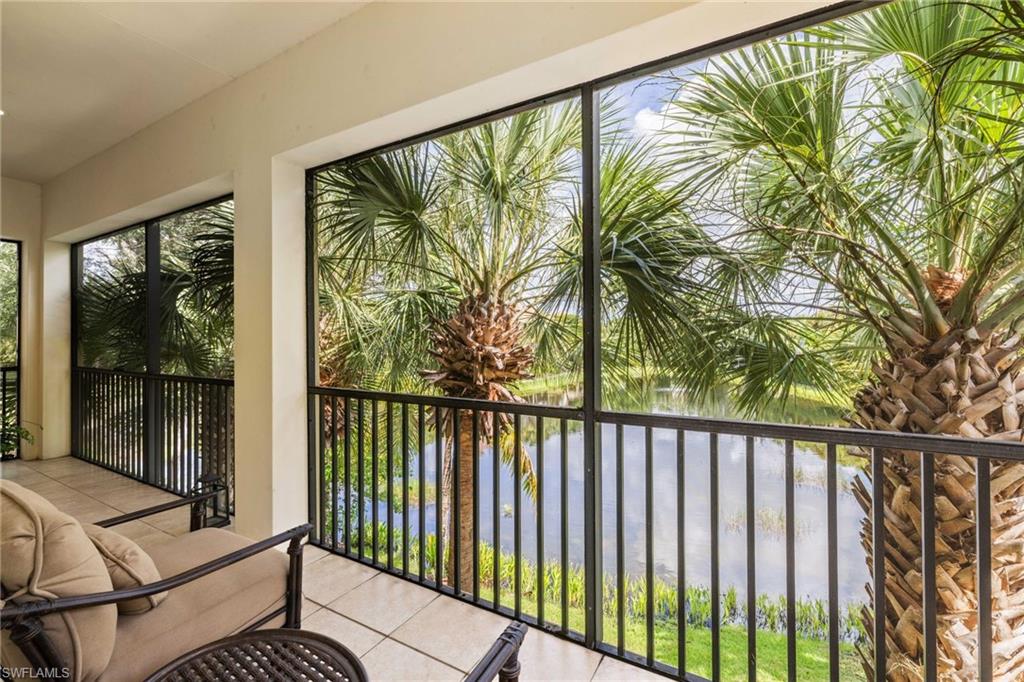 a view of balcony with furniture