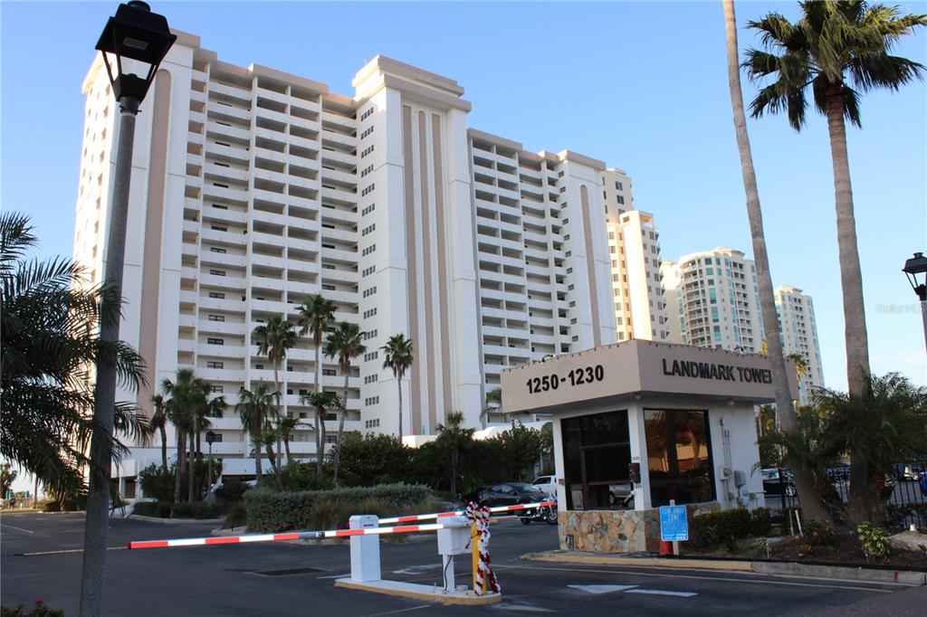 a front view of a building with street view