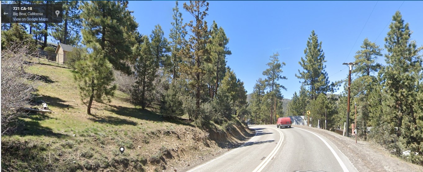 a view of a road from a outdoor space