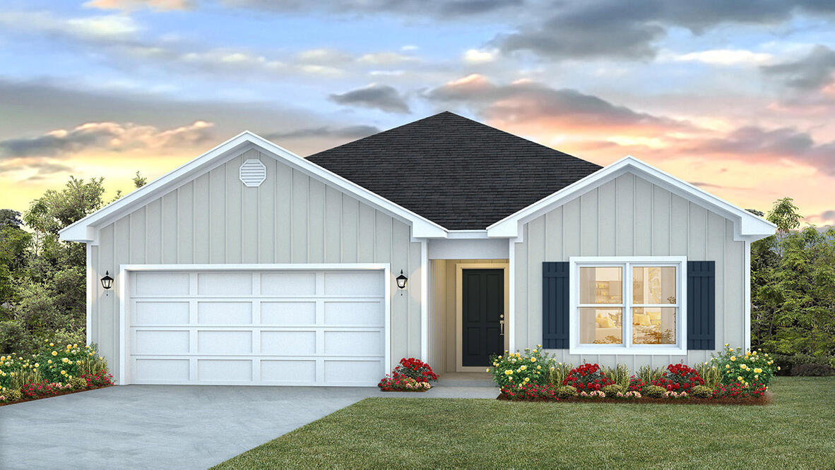 front view of a house with a yard