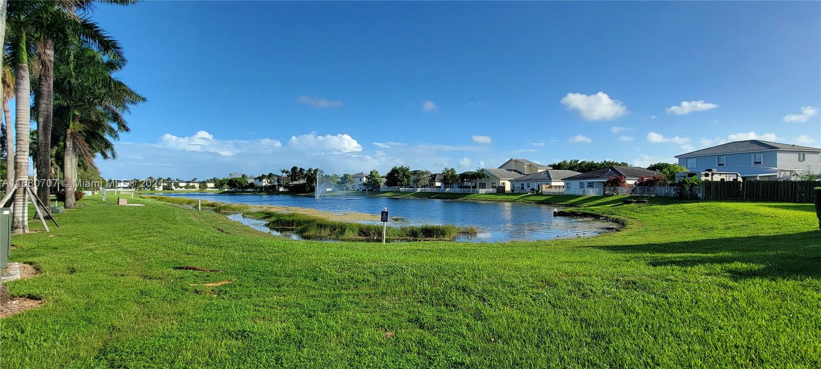 a view of a lake with houses