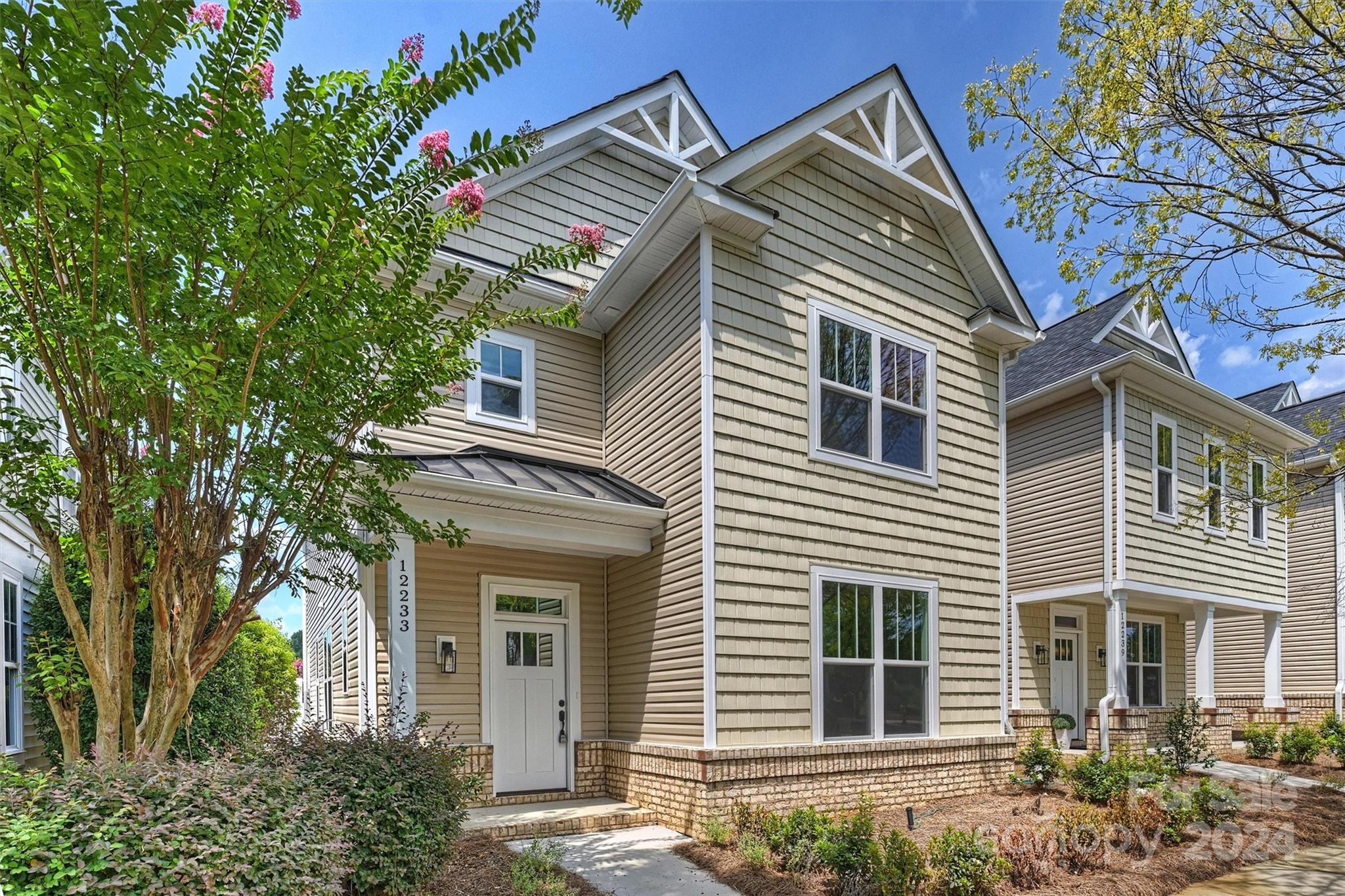 a view of a house with a small space