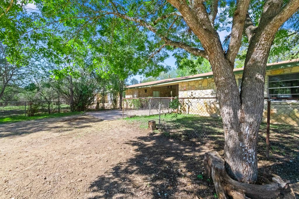 a view of a house with yard and a tree