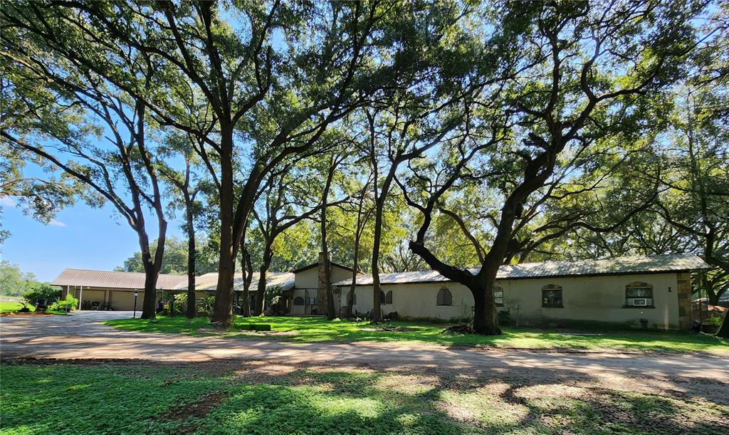 a view of a yard in front of a house