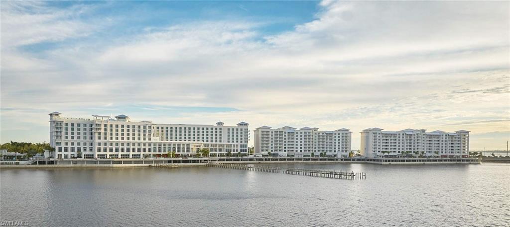 a view of a city with a lake