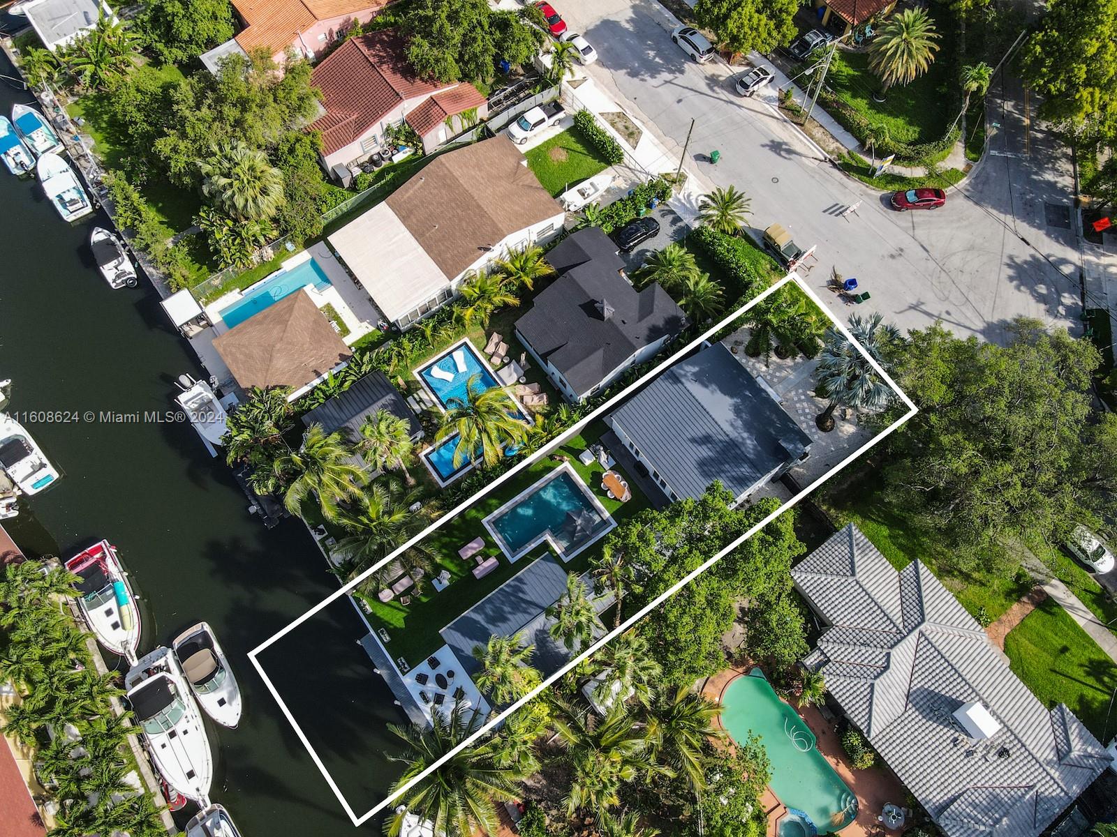 an aerial view of a house