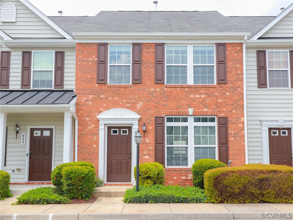 front view of a brick house