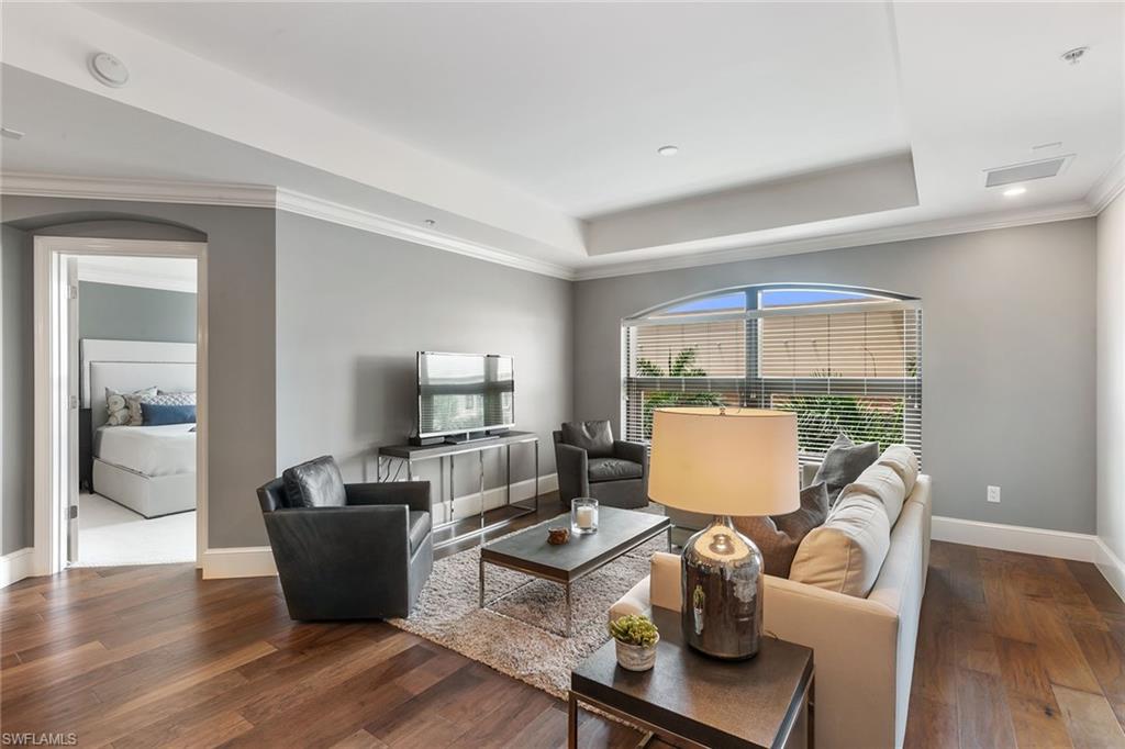 a living room with furniture