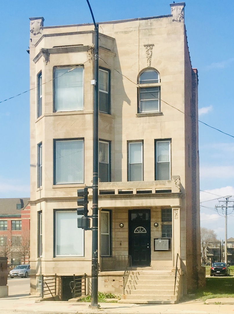 a front view of a building