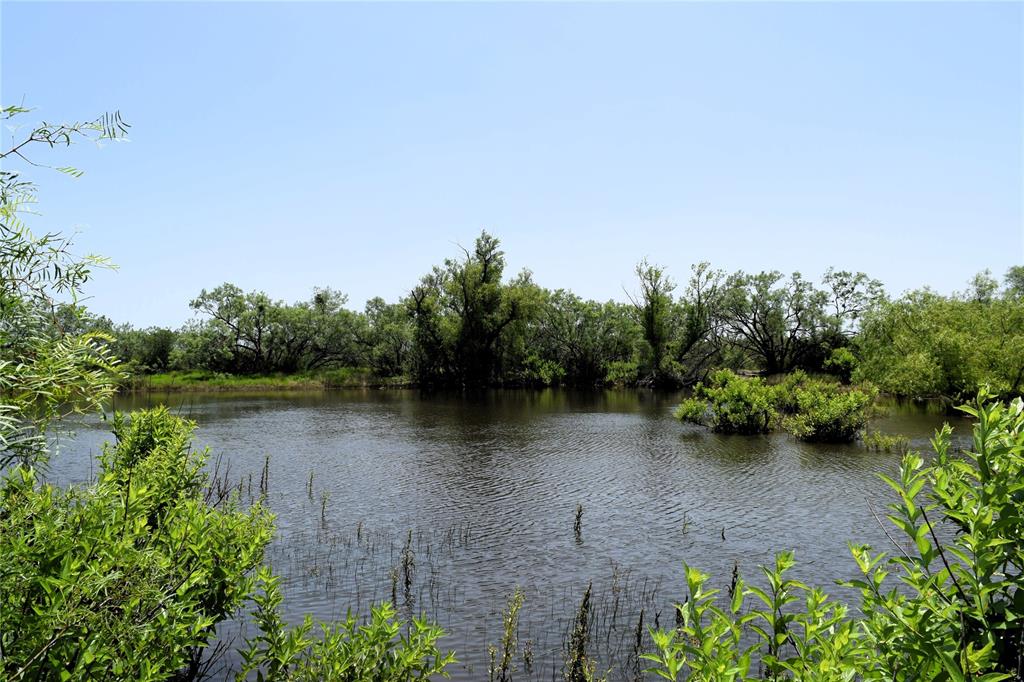 a view of a lake with green space