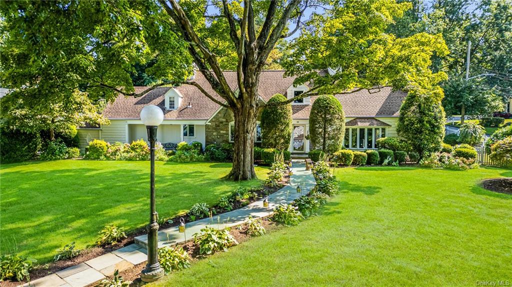 a view of a yard in front of house