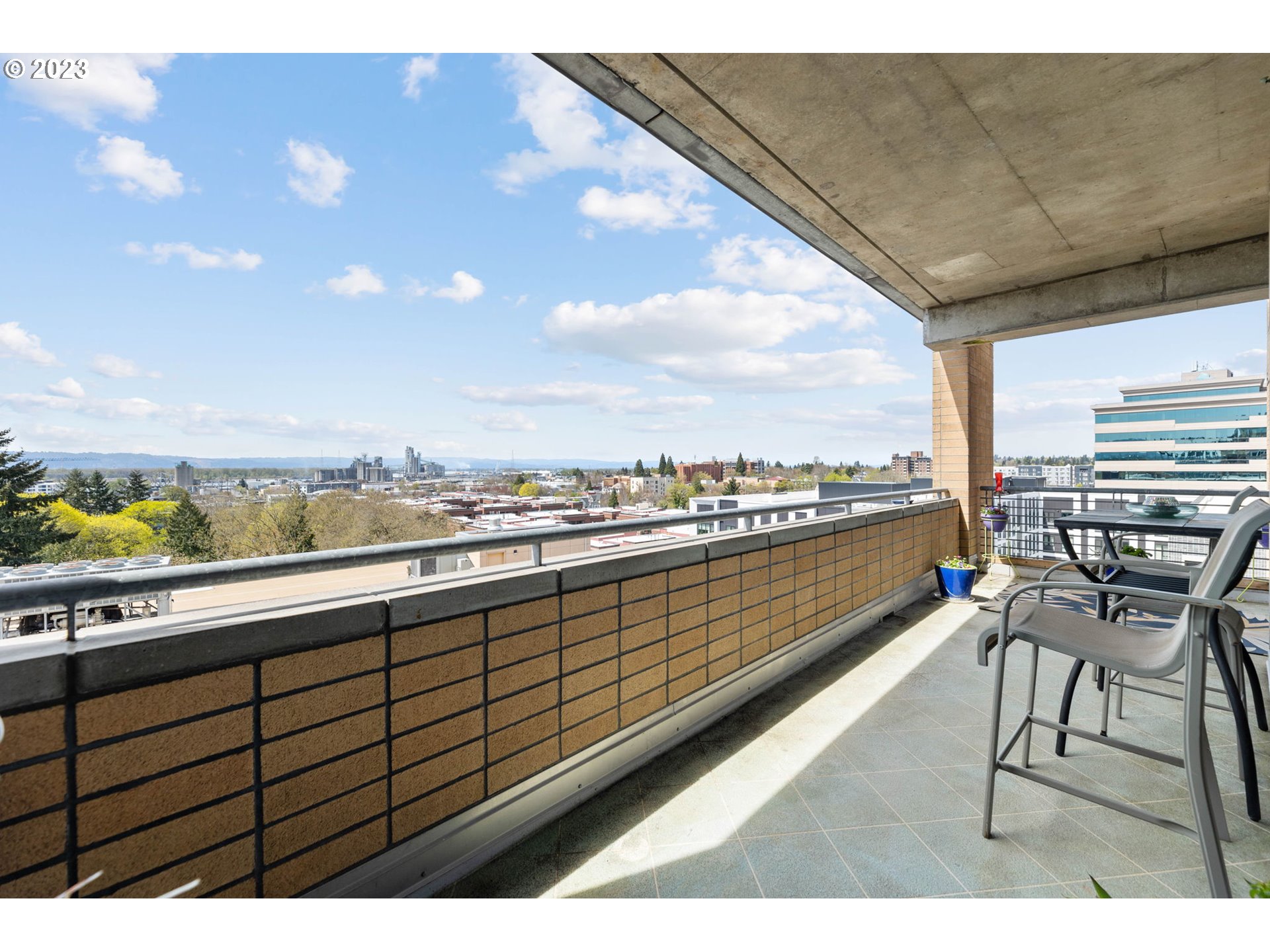 a view of outdoor space with seating area