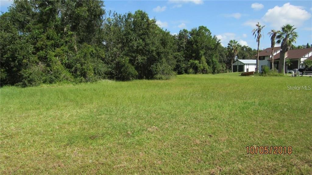 a view of a field with trees