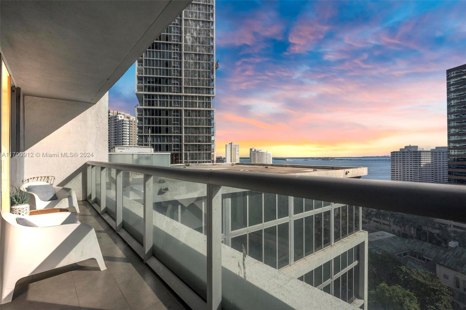 a view of balcony with city view