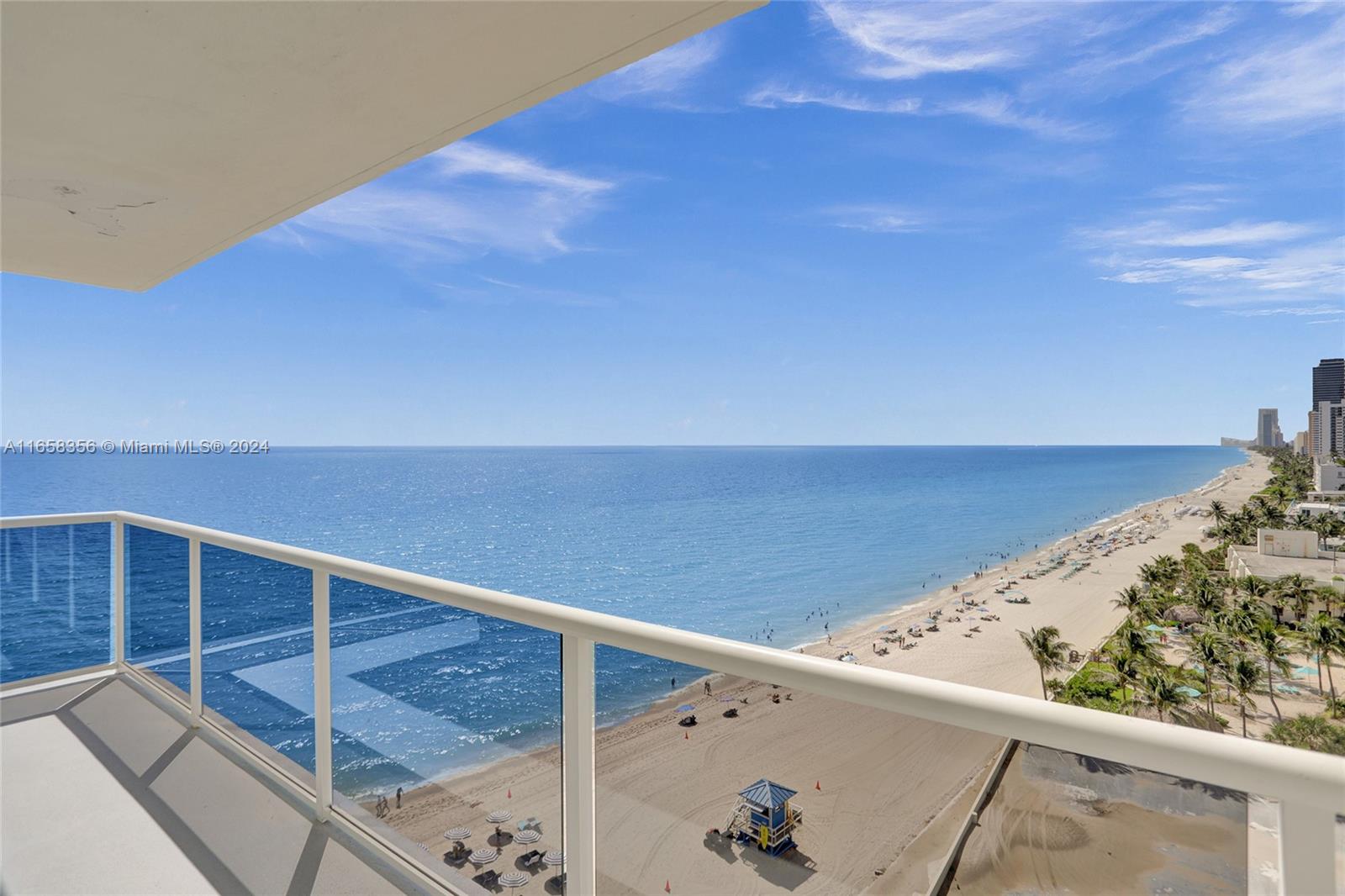 a view of an ocean from a balcony