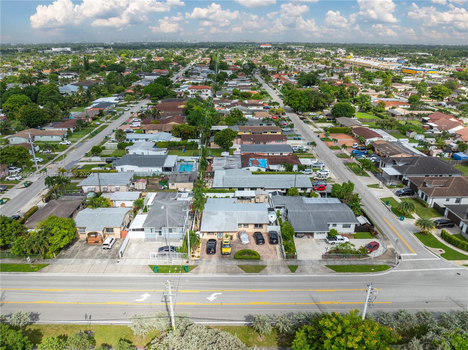 an aerial view of multiple house