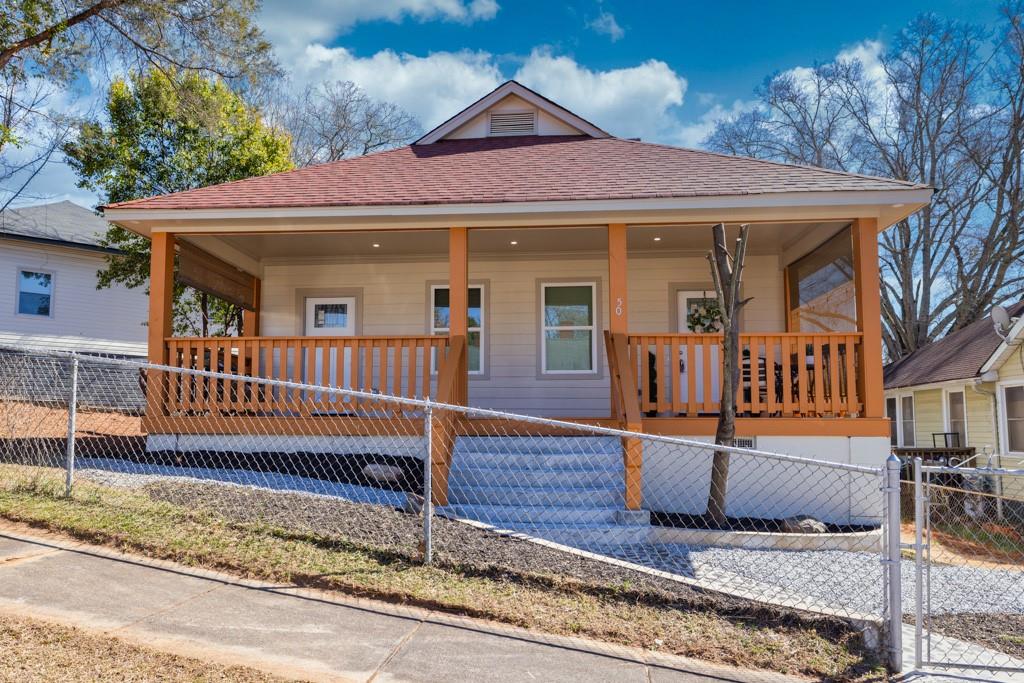 front view of a house with a porch