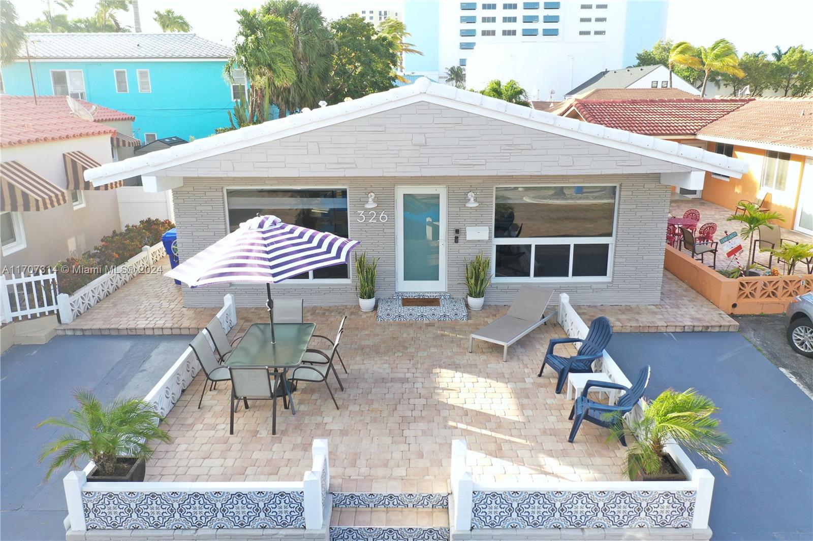 a view of a house with patio