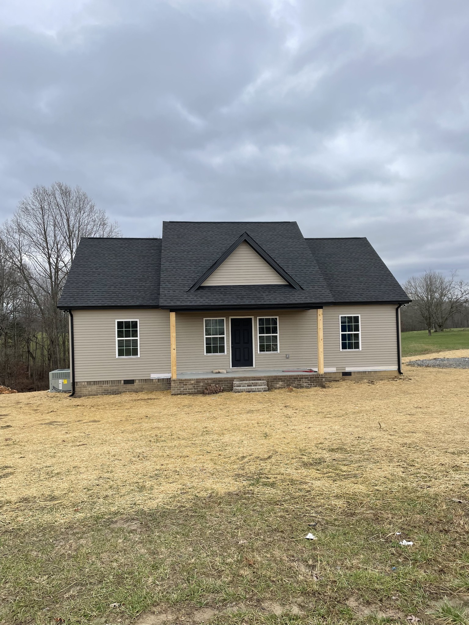 a front view of a house with yard