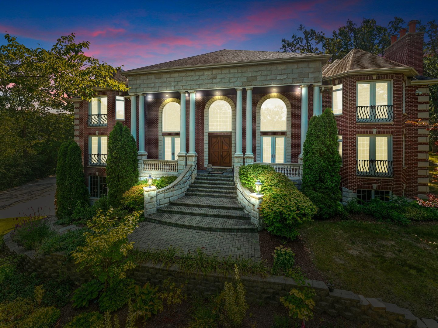 a front view of a house