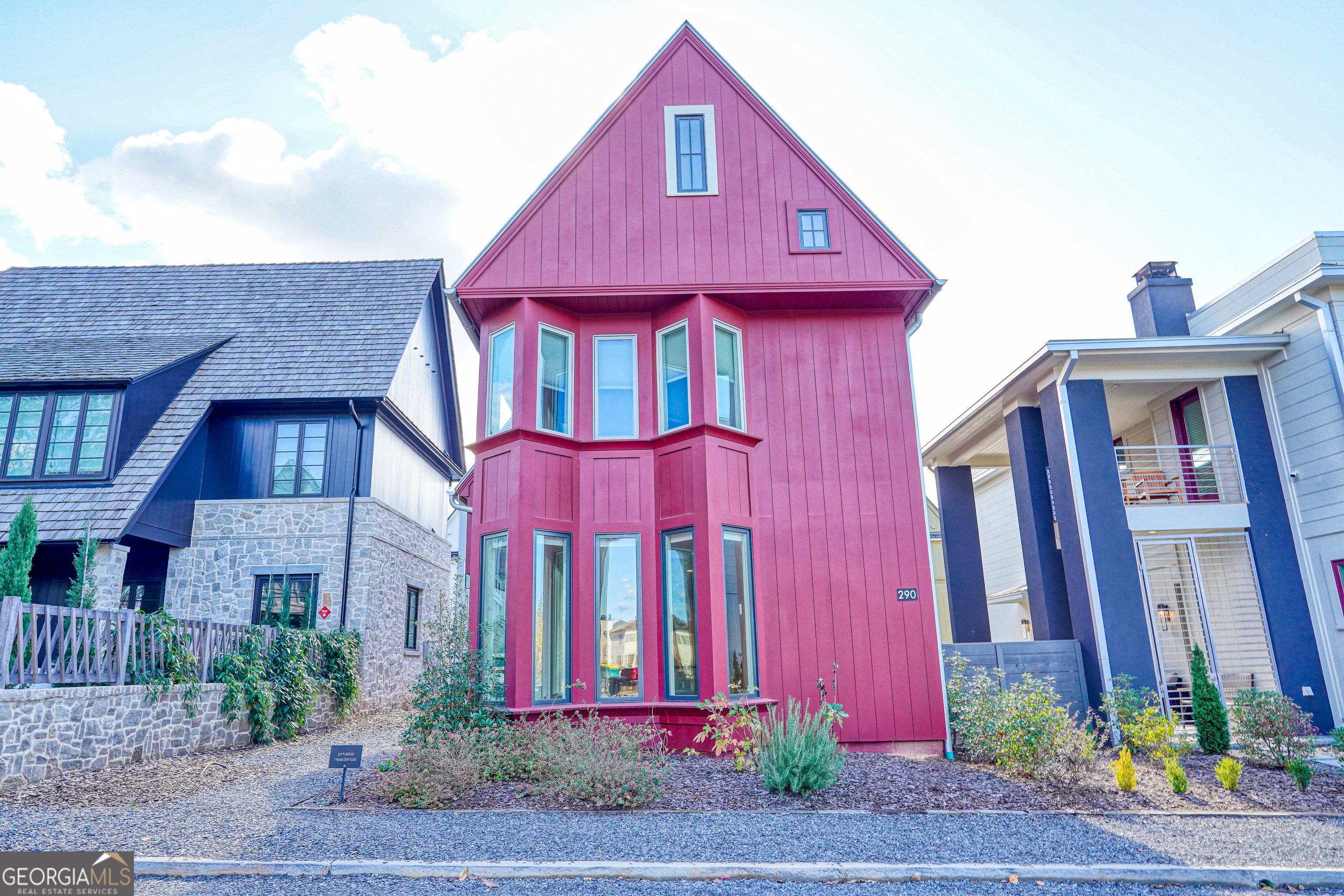 a front view of multi story residential apartment building