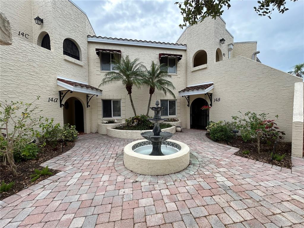 a view of a patio with a stove