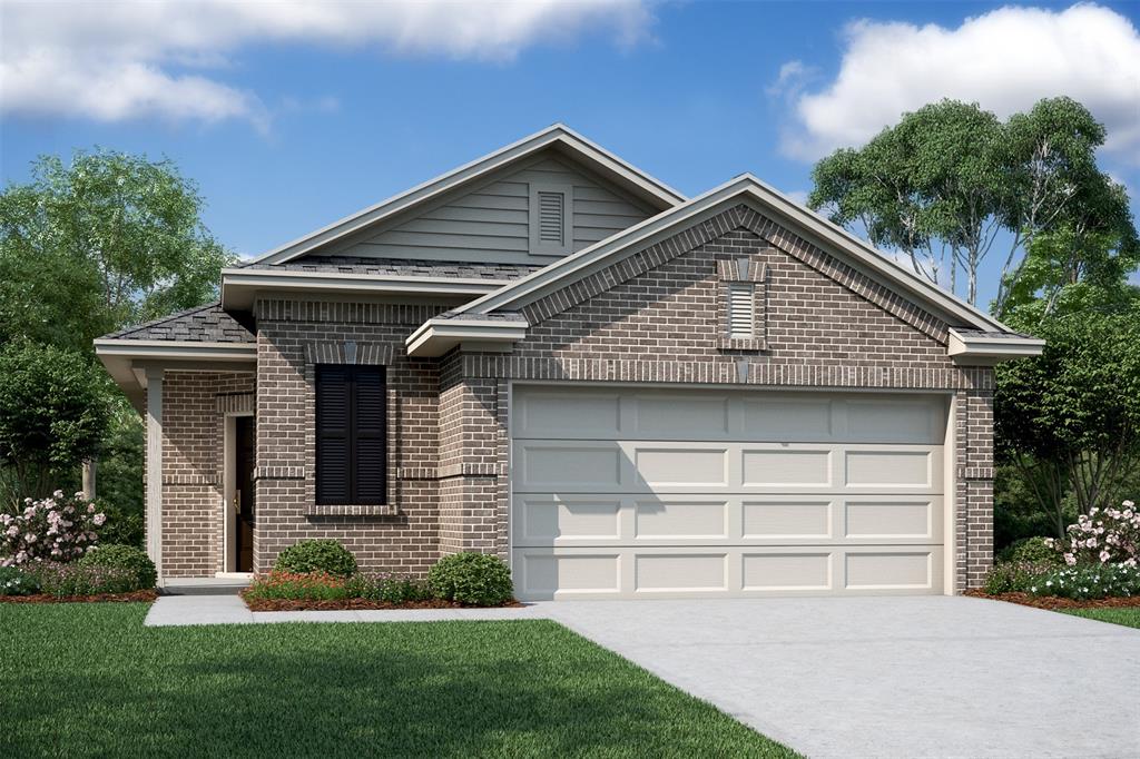 Charming George home design by K. Hovnanian® Homes with elevation B in beautiful The Landing at New Caney. (*Artist rendering used for illustration purposes only.)