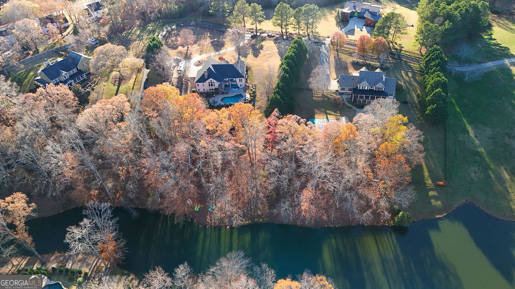 a view of lake from yard