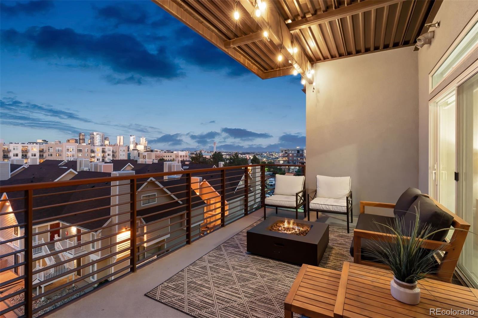 a view of a chairs and tables in patio