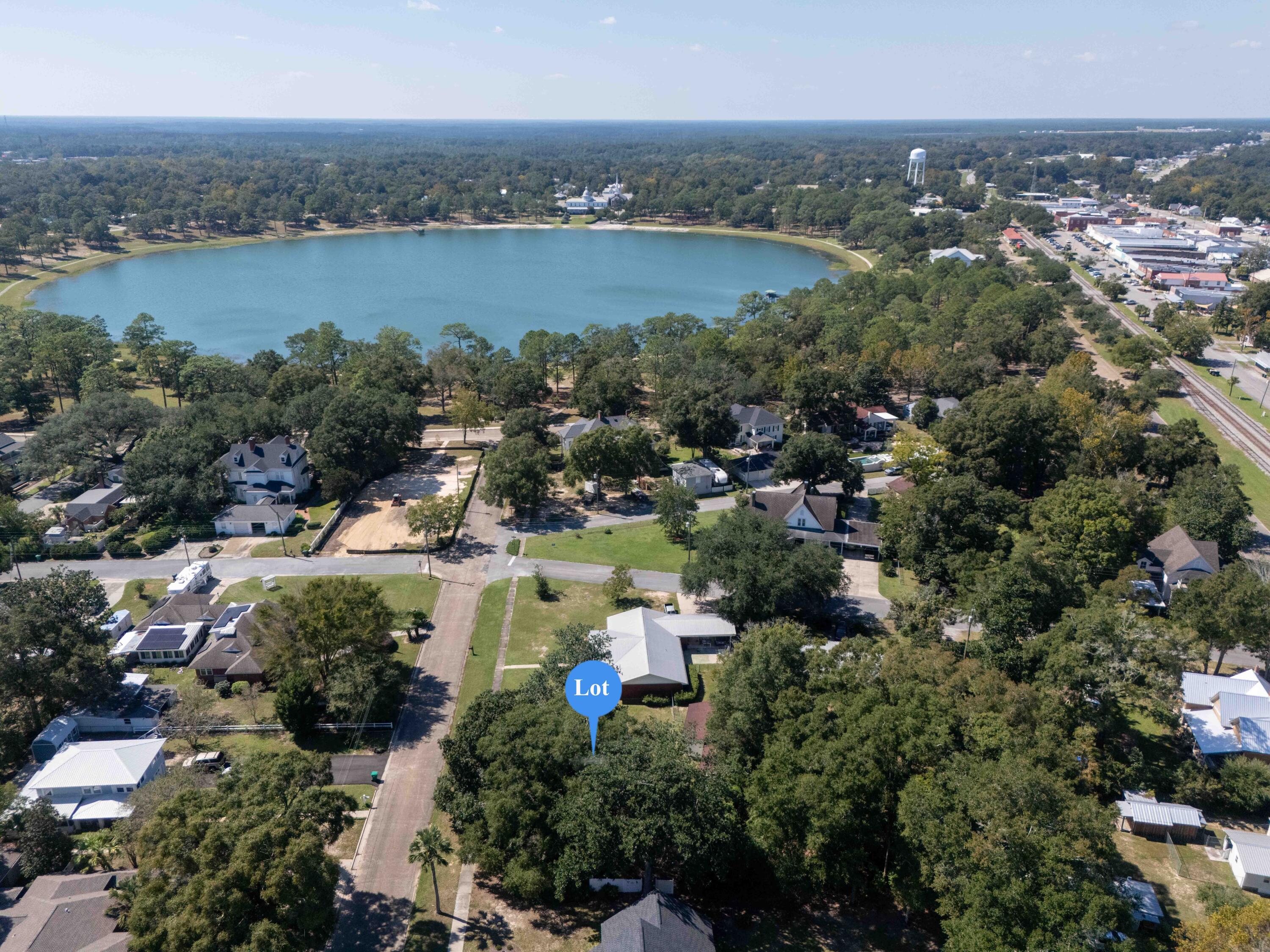 an aerial view of multiple house