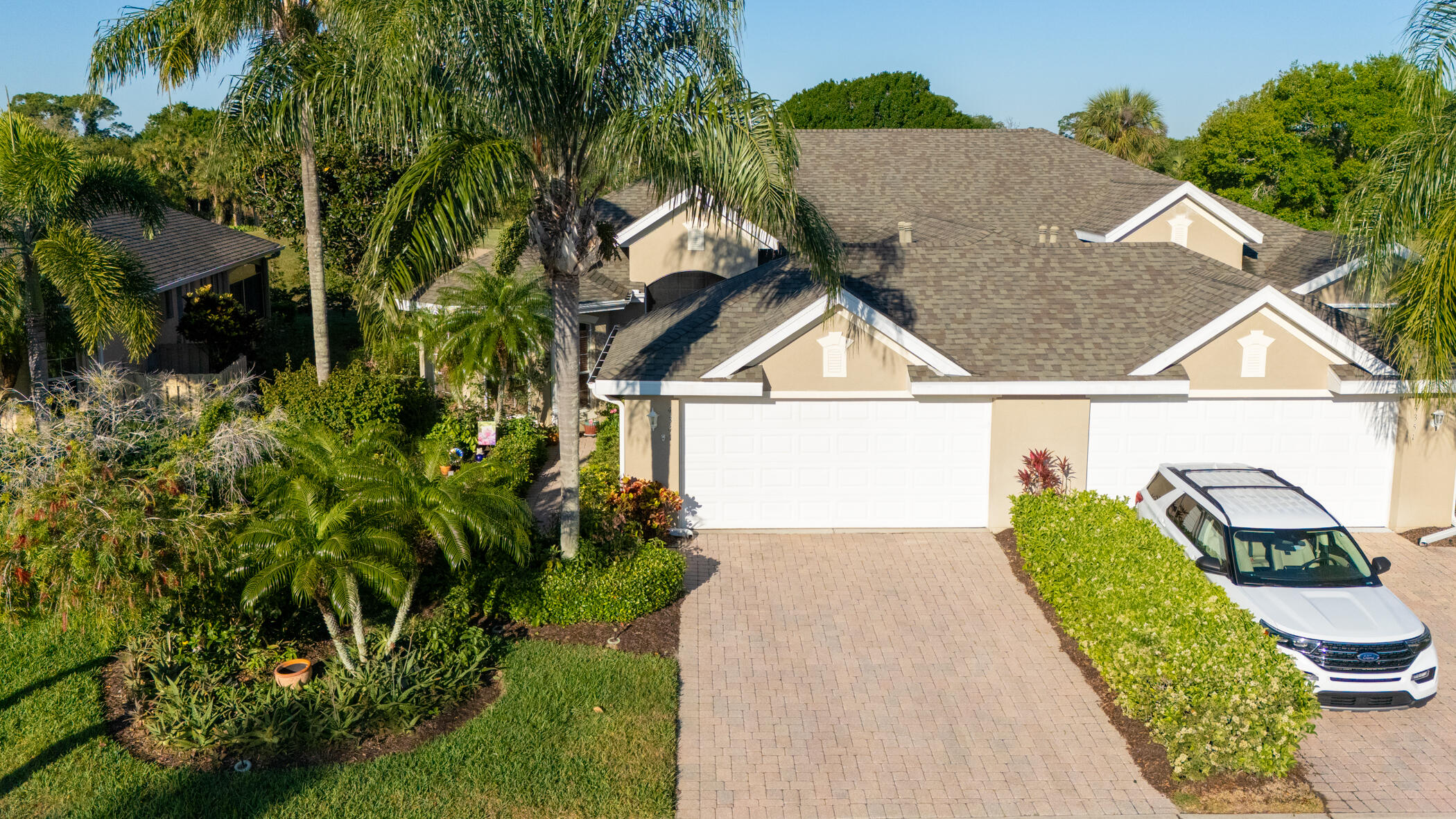 an aerial view of a house