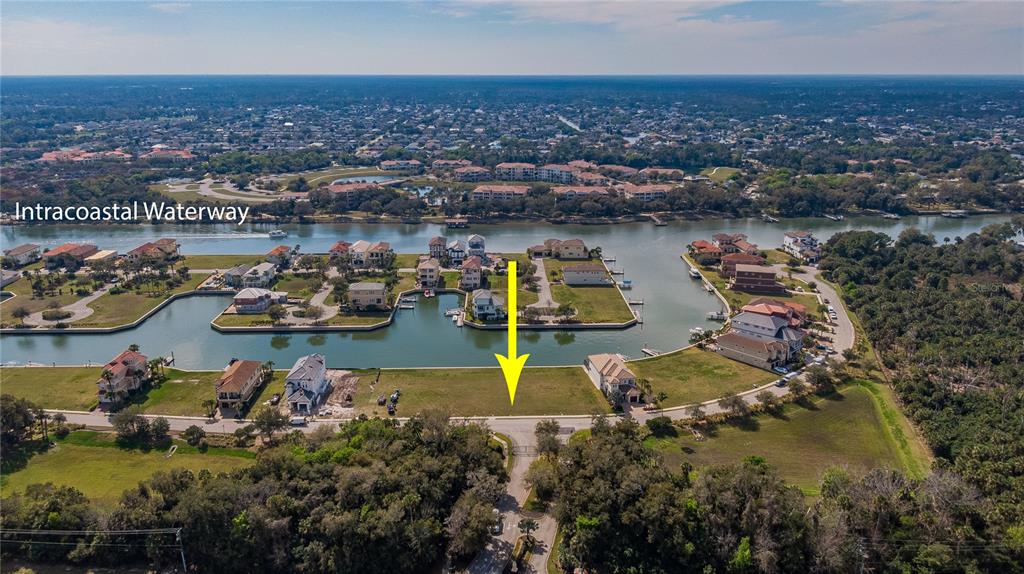 an aerial view of a house with a lake view