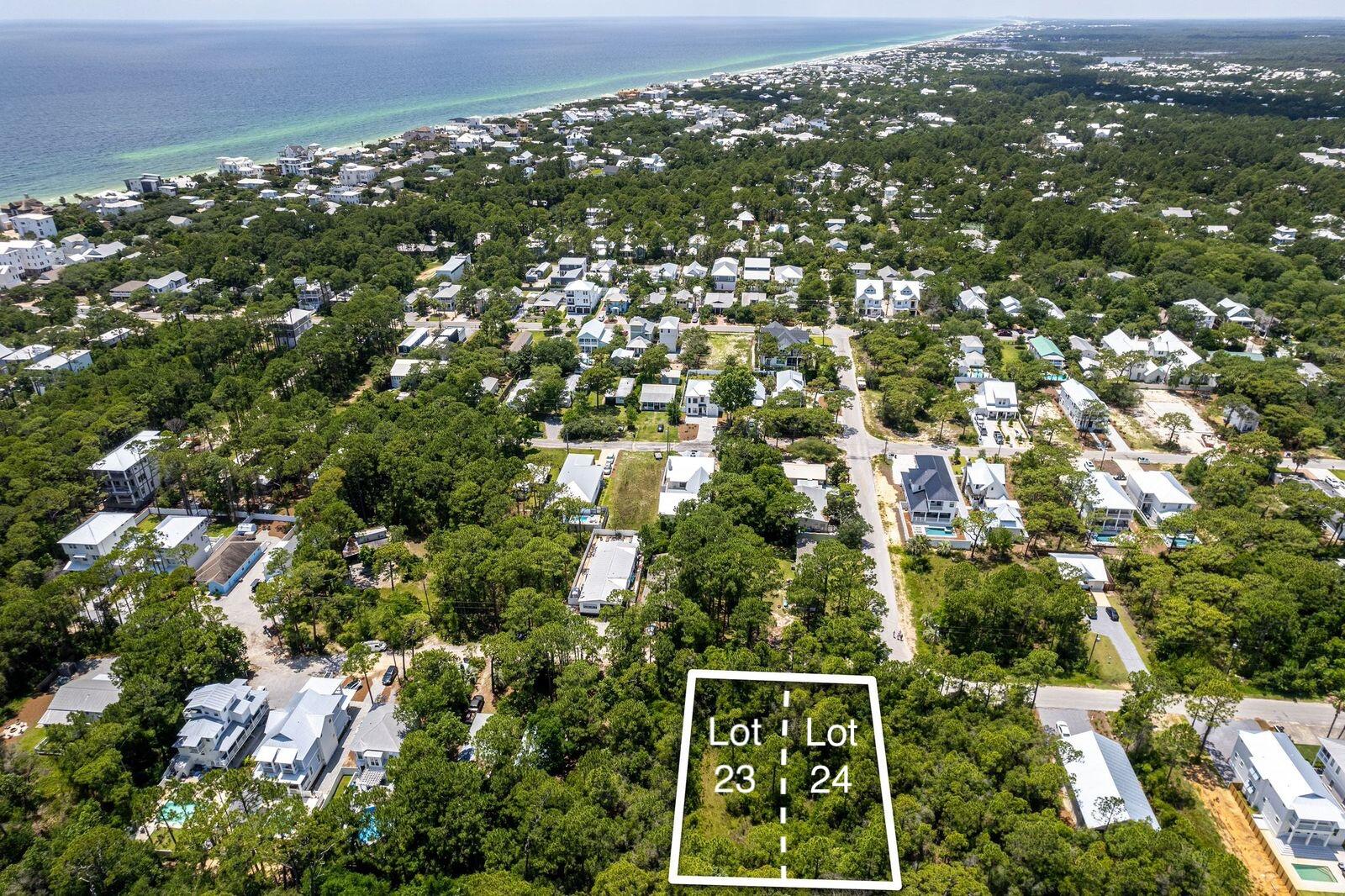 an aerial view of multiple house