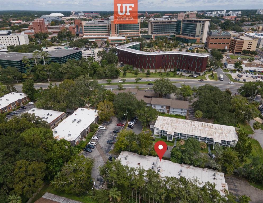 an aerial view of multiple house