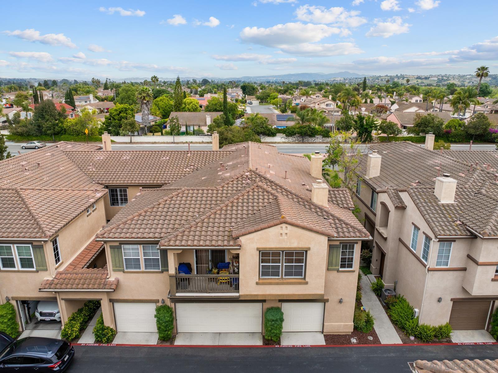 an aerial view of a house