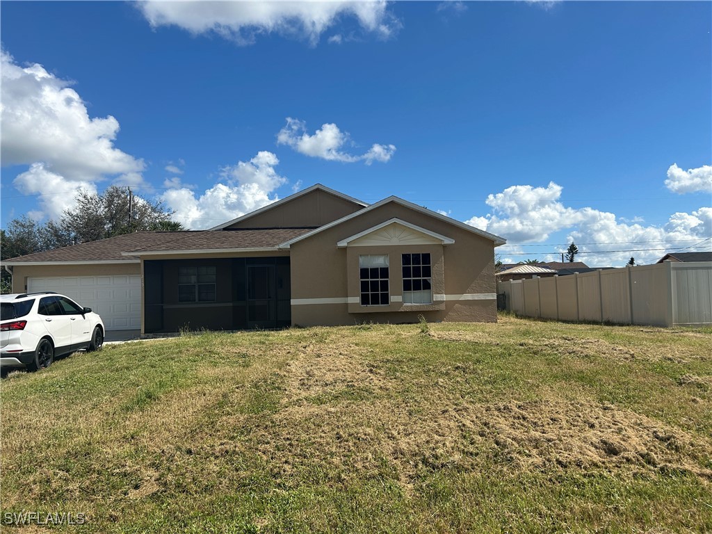 a large house with a yard