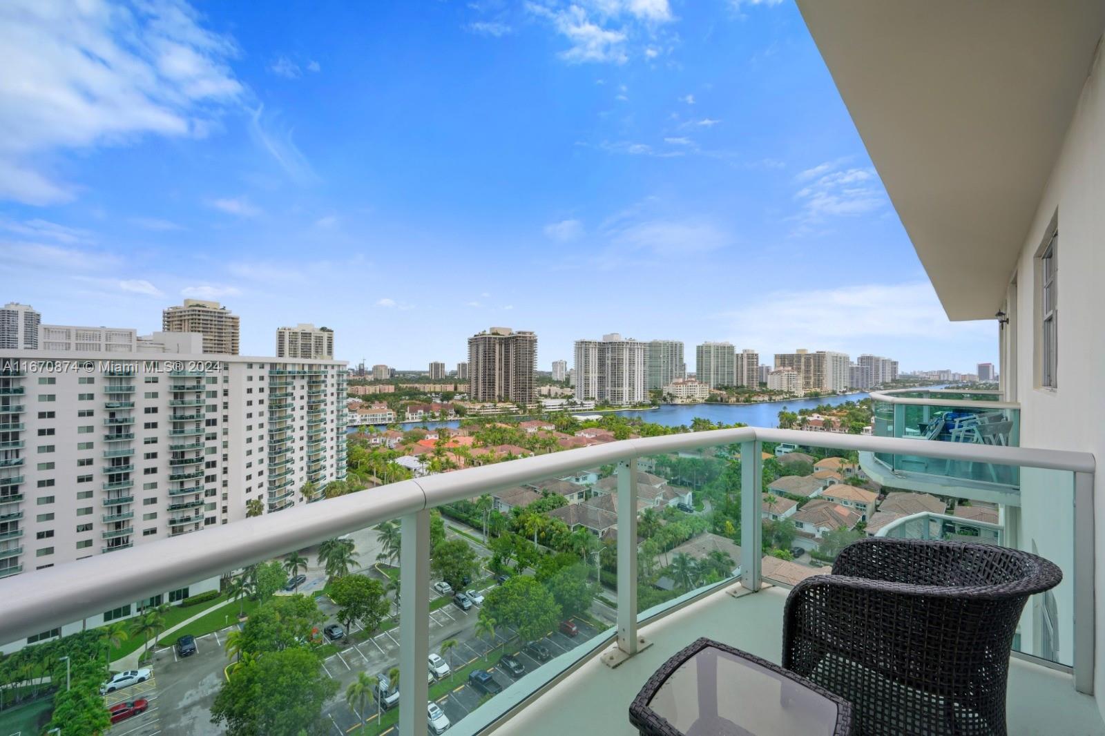 a city view from a balcony