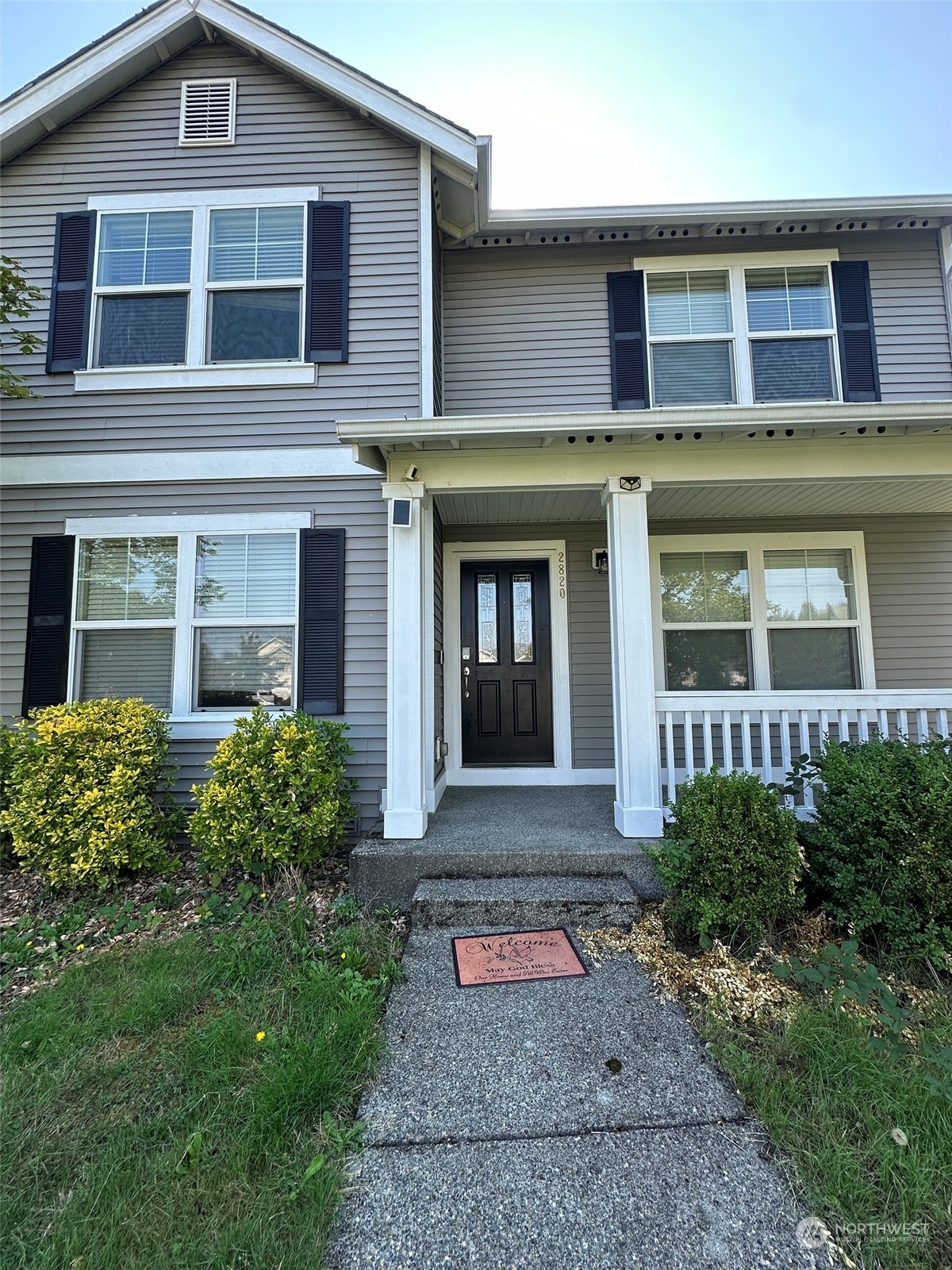 a front view of a house