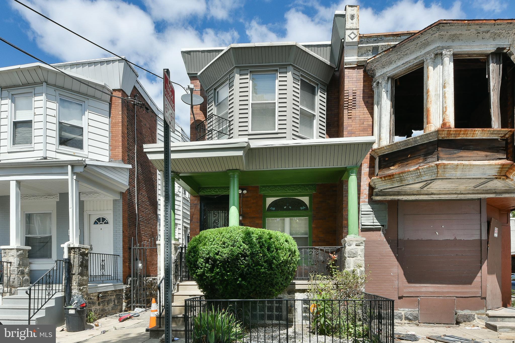 a front view of a house