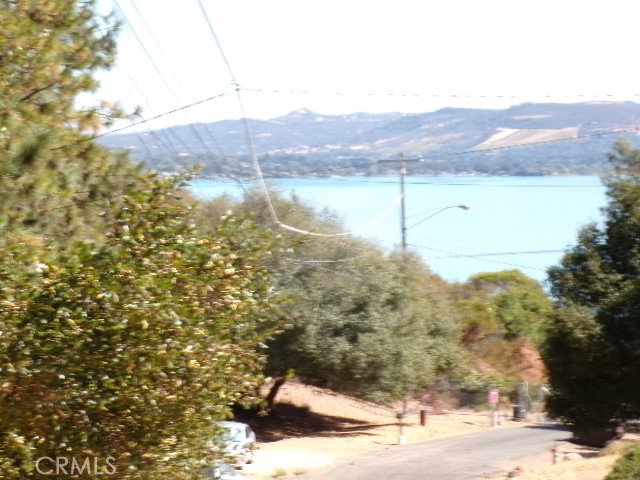 a view of a lake with a mountain